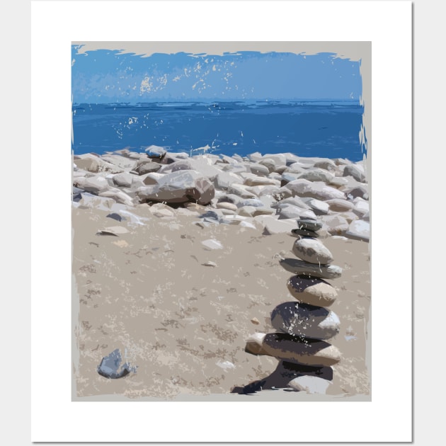 Lispe Beach with Cairn Wall Art by Lispe